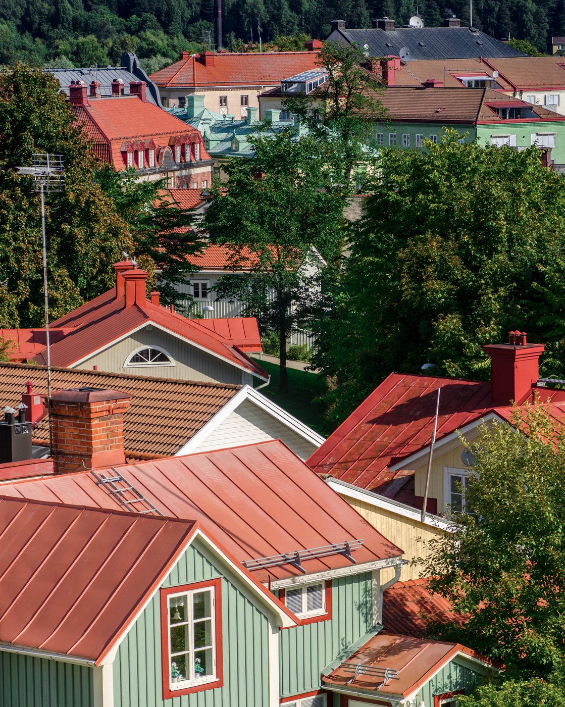 Bild på stadsmiljö ovanifrån